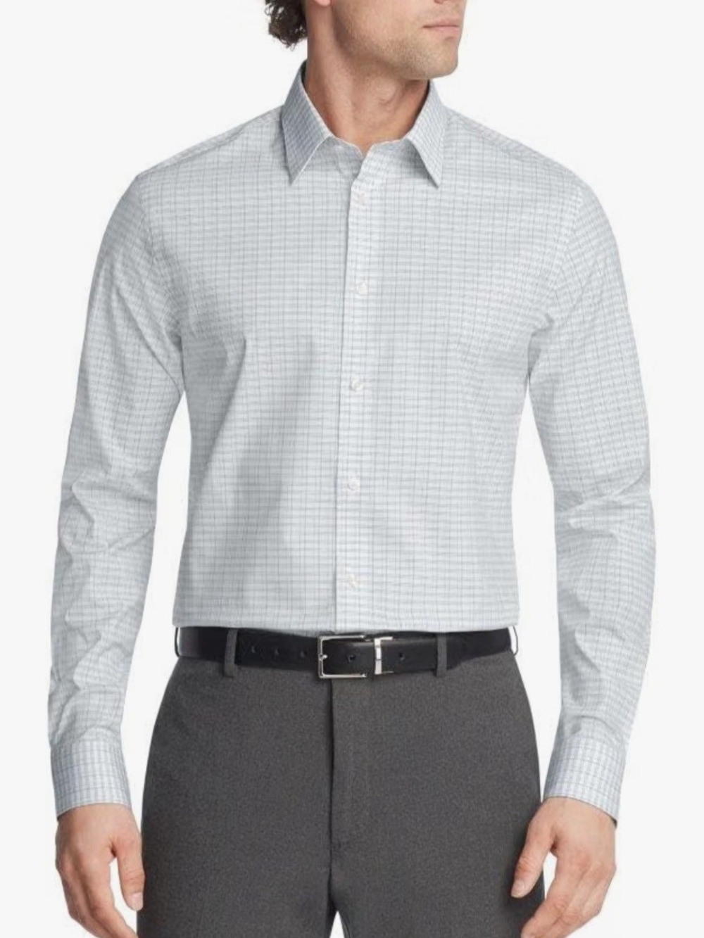 Calvin Klein Men's Dress Shirt Non Iron Stretch Slim Fit Check